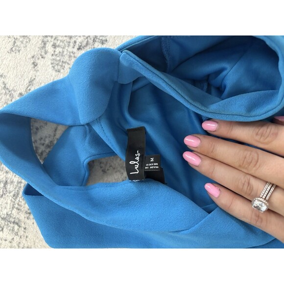 Lulus Glamorous Dedication Blue Sleeveless Wide-Length Jumpsuit Size Medium Sexy - Picture 4 of 8